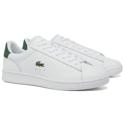LACOSTE Men's Leather Sneakers -White/Green
